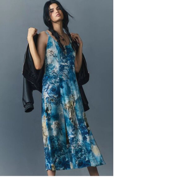 Anthropologie Pilcro Sleeveless Scoop-Next Midi Dress size M blue nwt NEW - Picture 4 of 8